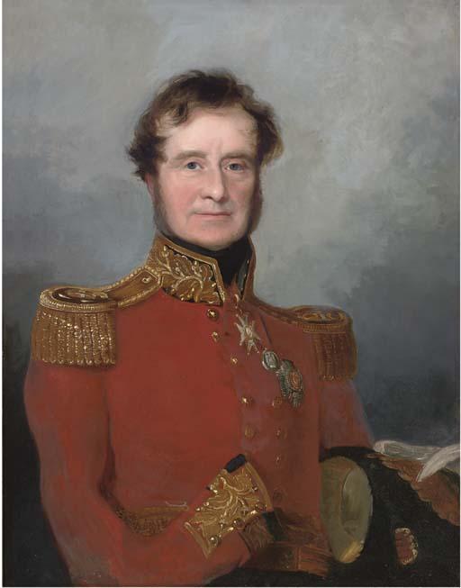 Andrew Morton - Portrait of Lord Fitzroy James Henry Somerset, 1St Baron Raglan (1788-1855), Half-Length, In Military Uniform, A Plumed Hat Under His Left Arm
