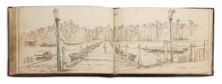 Andrew Nicholl RHA - An album of approximately 45 sketches including views from Malta, Gibraltar, Ceylon and Egypt album size 16.9 x 24.1cm (6 5/8 x 9 1/2in).