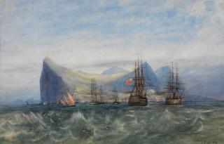Andrew Nicholl Rha - Shipping off Gibraltar
