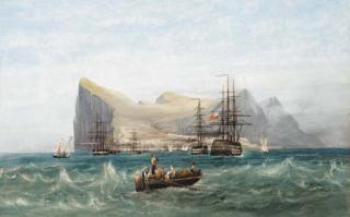 Andrew Nicholl - The British fleet off Gibraltar