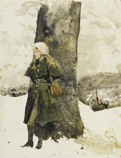 Andrew Wyeth - In The Orchard (Helga In Orchard)