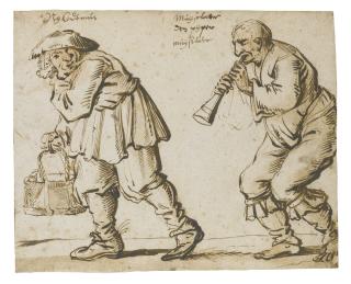 Andries Both - Two Characters From Popular Theatre: \'Nijkodemus\' And \'Muyselaer The Piper\'