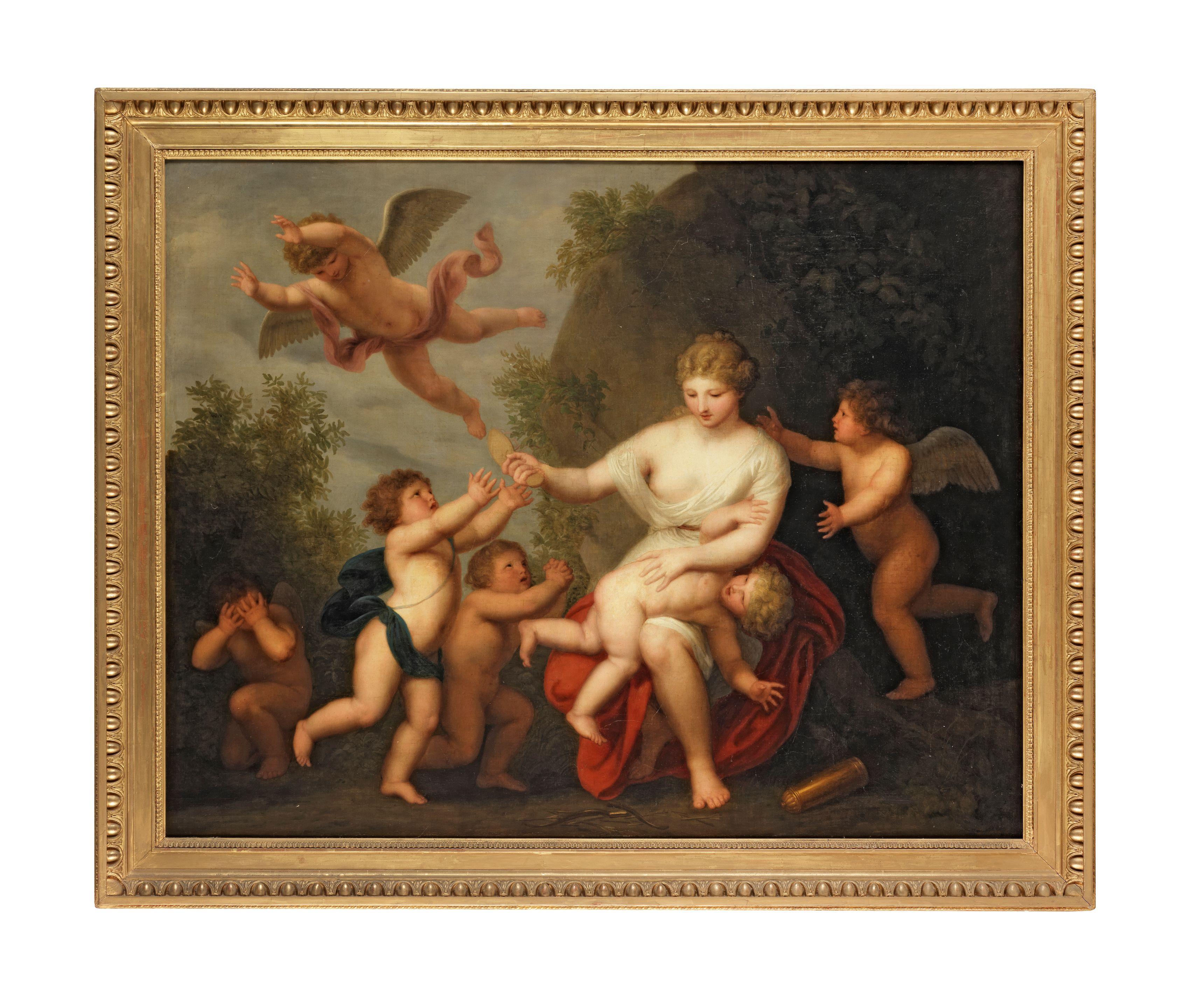 Andries Cornelis Lens - Venus chastising Cupid