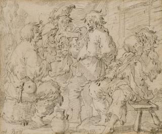 Andries Dirksz Both - Personnages Devant Une Auberge