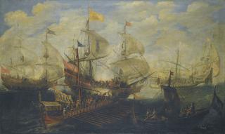 Andries Van Eertvelt - A Naval Battle Between Turks And Christians