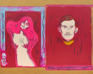 Andy Warhol - Madonna & Self-Portrait with Skeleton\'s Arm (after Munch)