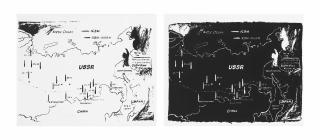 Andy Warhol - Map Of Eastern U.S.S.R. Missile Bases 1984-1985 (White) Map Of Eastern U.S.S.R. Missile Bases 1984-1985 (Black)
