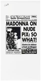 Andy Warhol - New York Post (Madonna On Nude Pix: So What!)