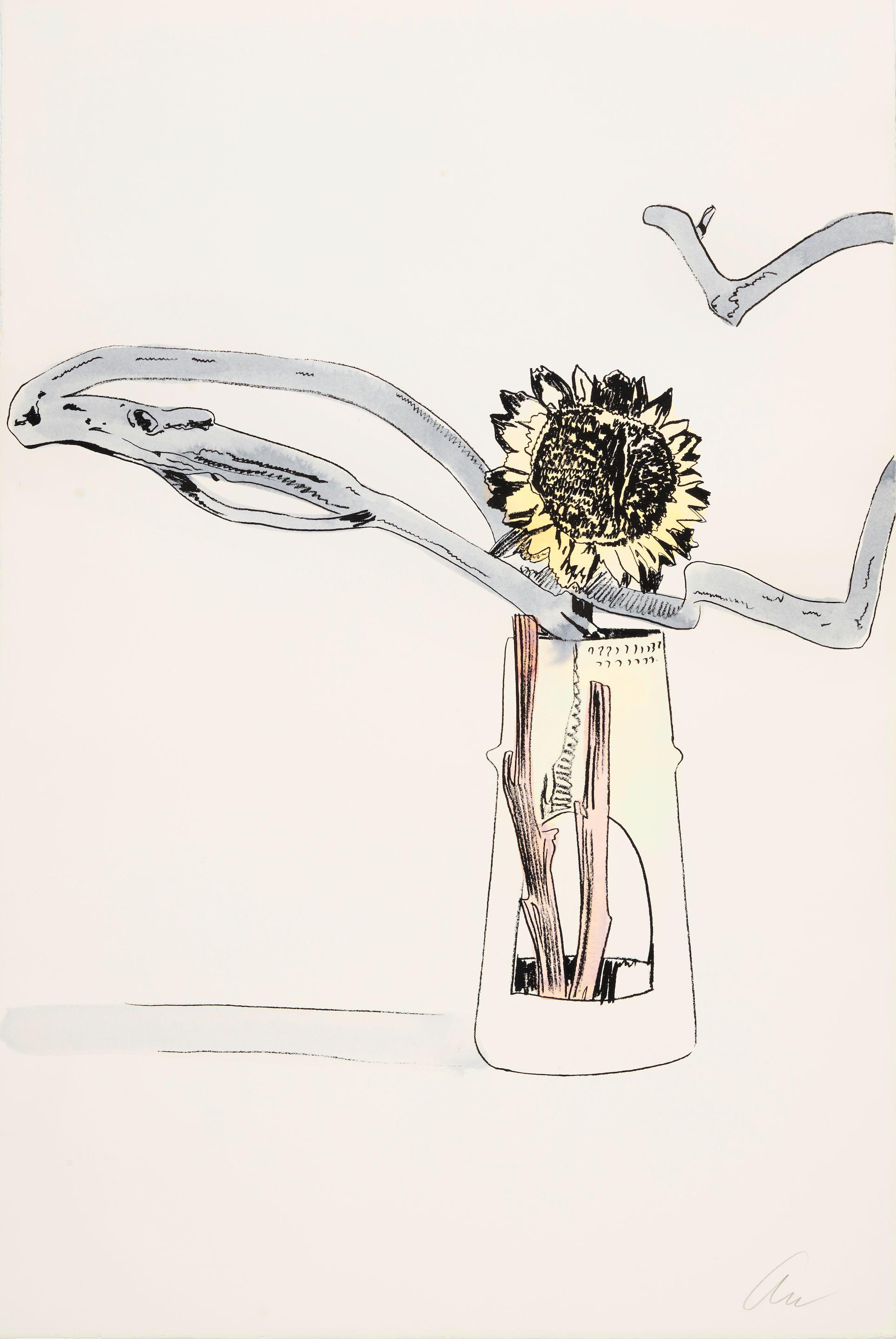 Andy Warhol - One plate, from Flowers (Hand-Colored)