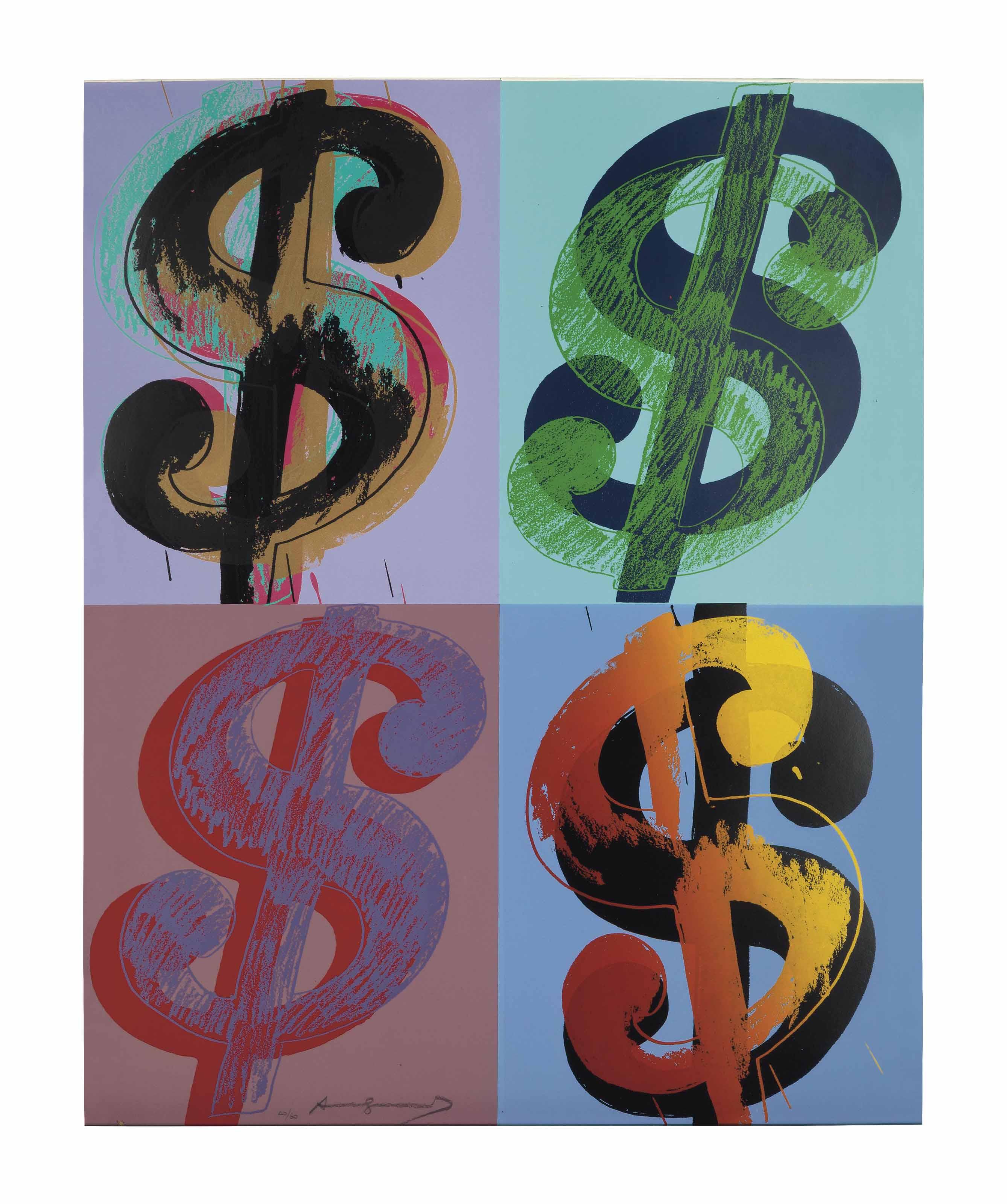 Andy Warhol - $ (Quadrant) : one plate