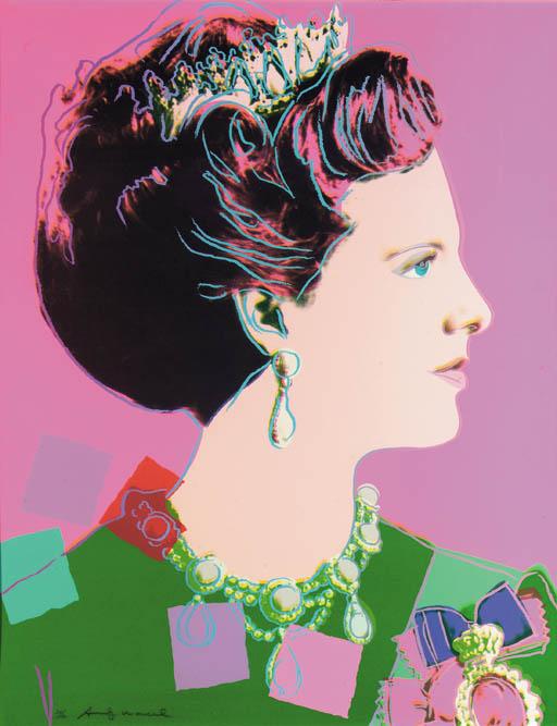 Andy Warhol - Reigning Queens: Four Plates (F. & S. 334, 338, 345, 346)  Queen Elizabeth II Of The United Kingdom; Queen Beatrix Of The Netherlands; Queen Margrethe II Of Denmark And Queen Ntombi Twala Of Swaziland
