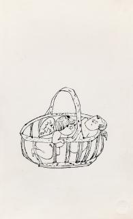 Andy Warhol - Two Sprites in a Basket(Painted circa 1954)