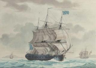 Ange-Joseph-Antoine Roux - A French corvette of 22 guns in the Mediterranean