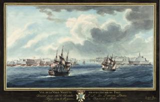 Ange-Joseph-Antoine Roux - Vue de la Ville Valette vis-à-vis l\'entrée du port