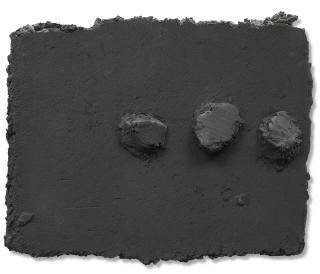 Ángel Alonso - Sans titre, Trois charbons sur noir