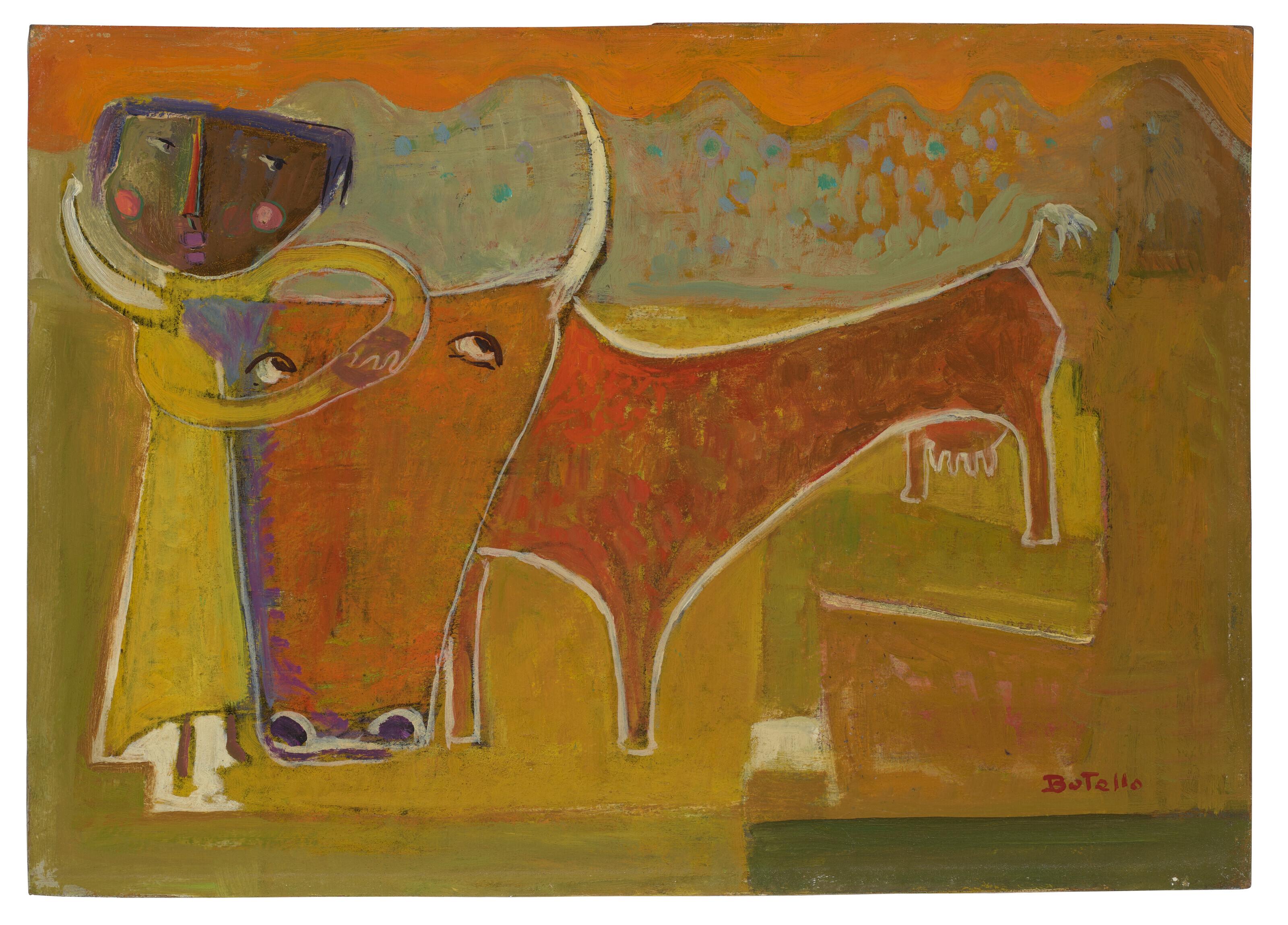 Ángel Botello - Niño con vaca