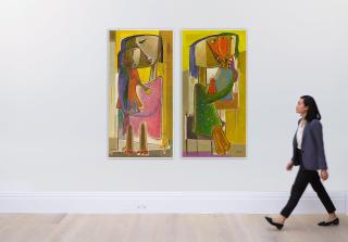 Ángel Botello - Woman and Child (A Pair of Works)