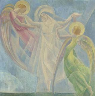Angel Zarraga - La Asunción de María (Boceto preparatorio para los murales de la Cripta de Suresnes, France, 1924)