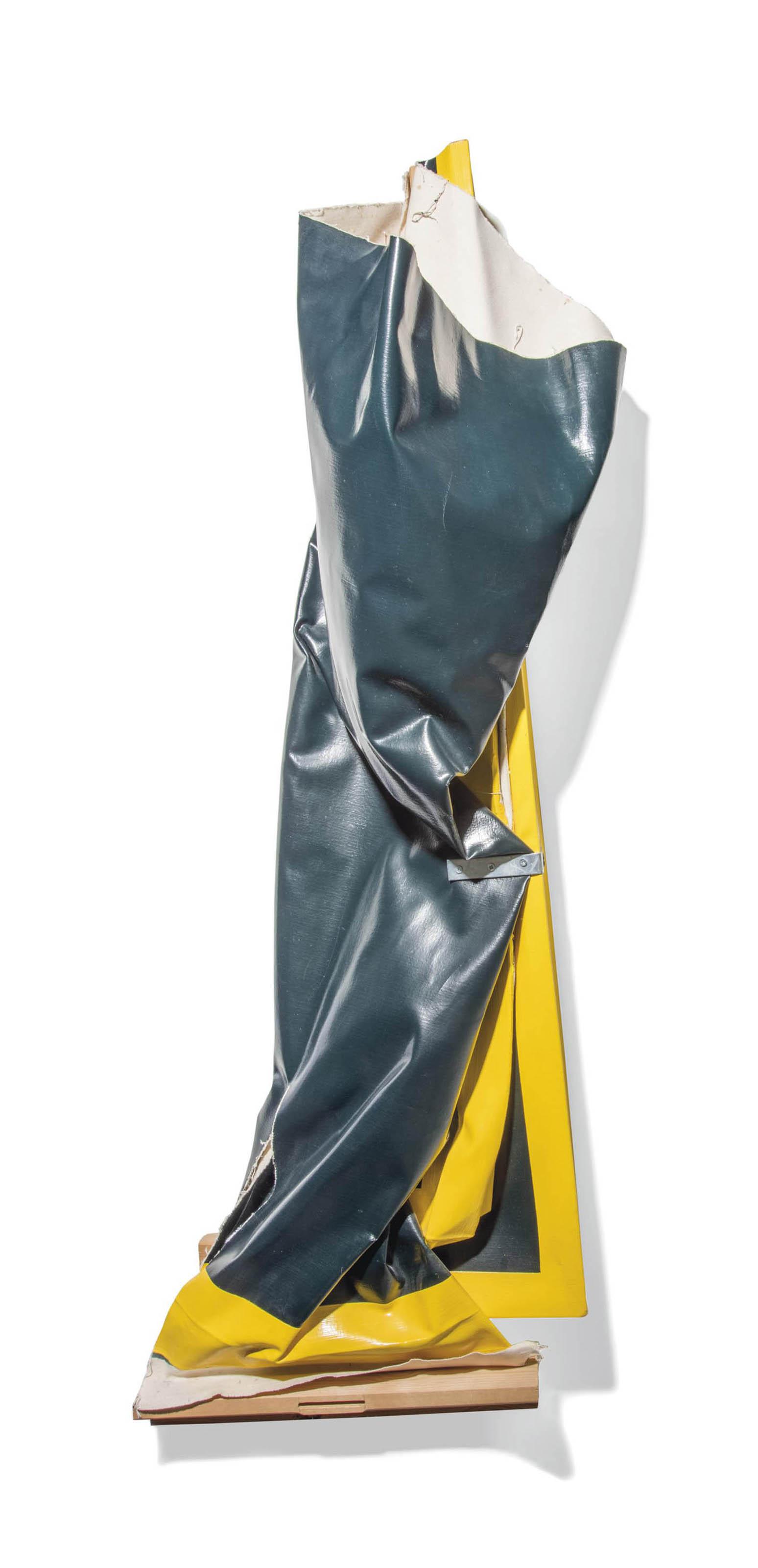 Angela De La Cruz - Self Clutter (dark green-yellow)