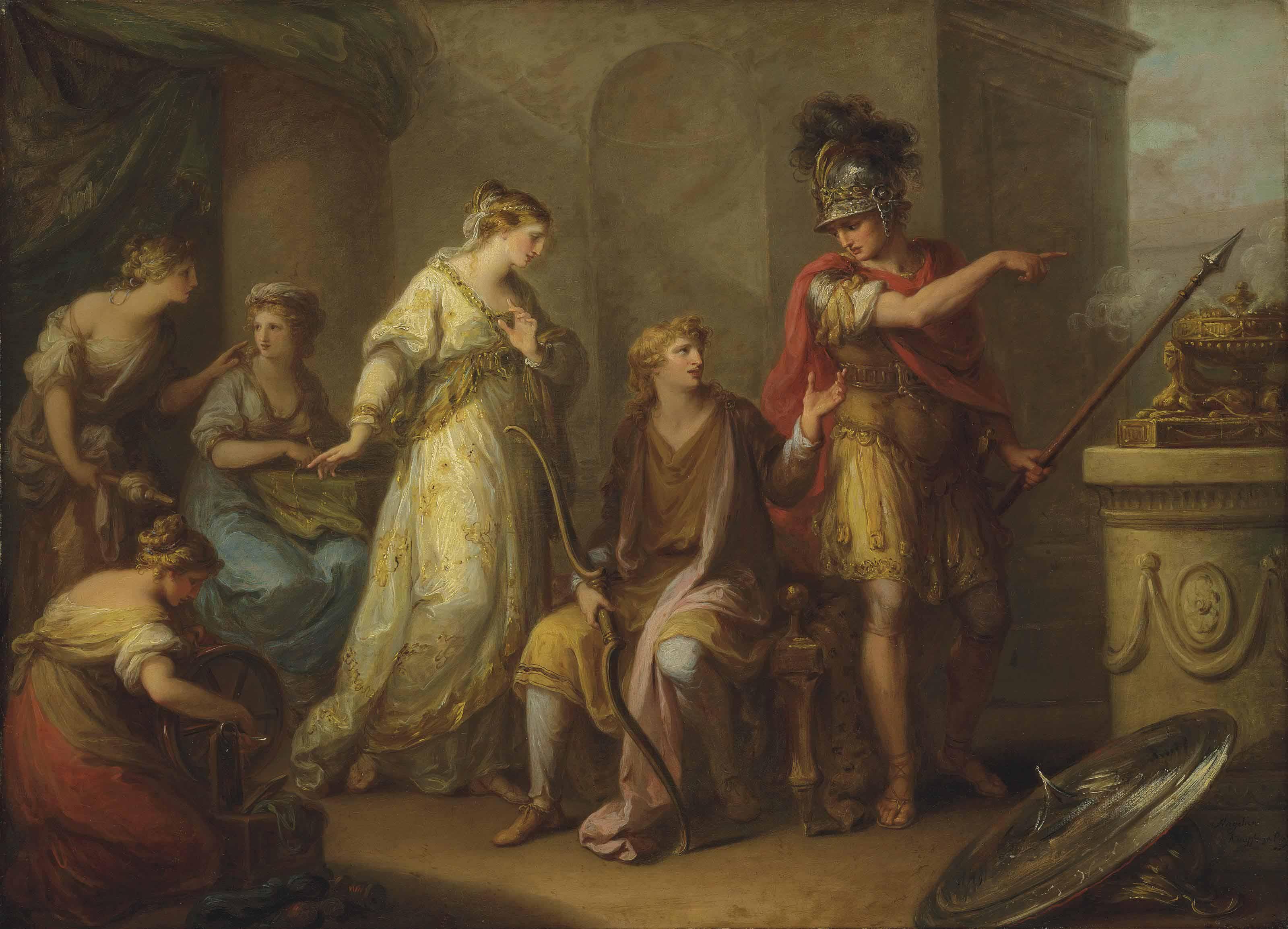 Angelica Kauffman, R.A. - Hector upbraiding Paris for his retreat from battle