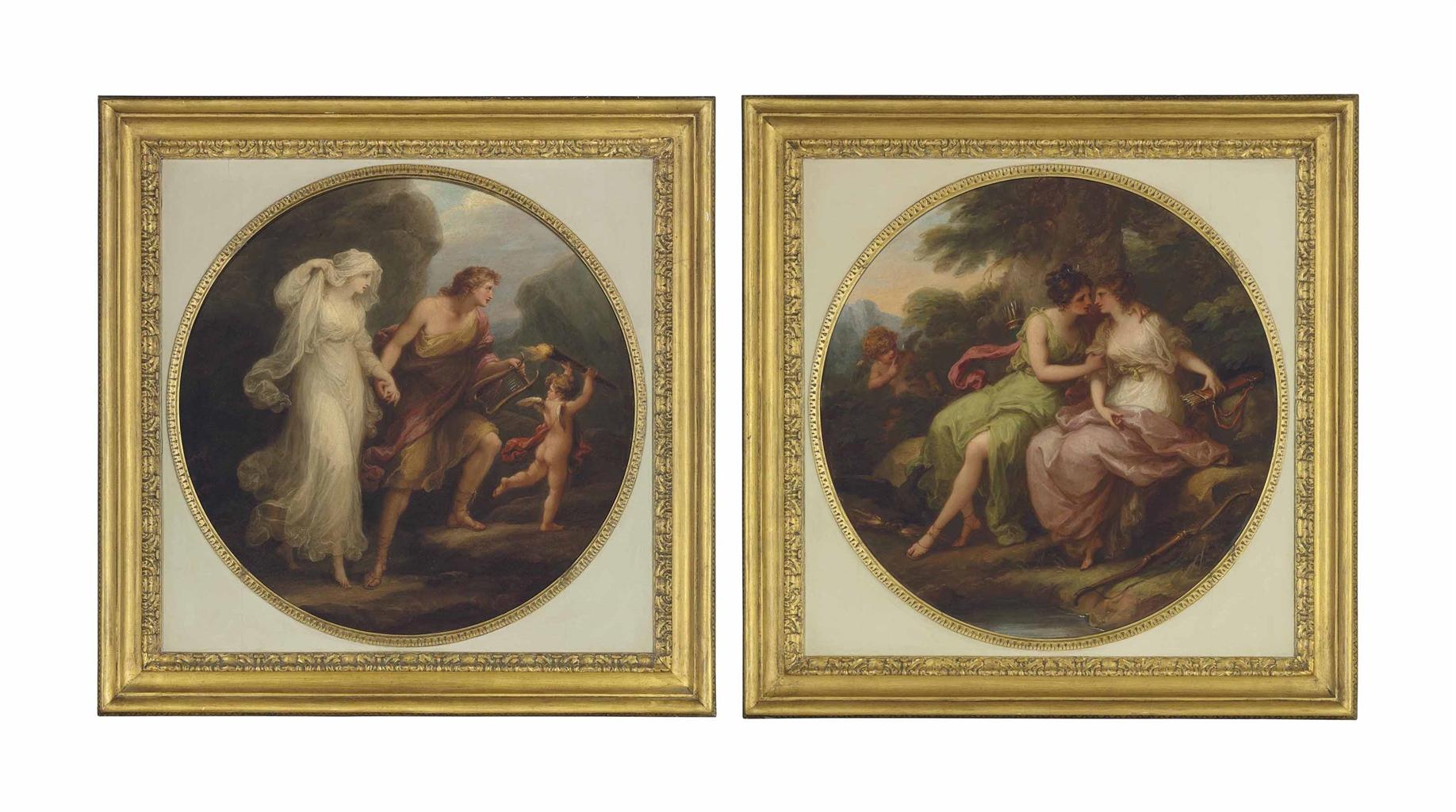 Angelica Kauffman R.A. - Orpheus and Eurydice; and Jupiter, in the guise of Diana, and Callisto
