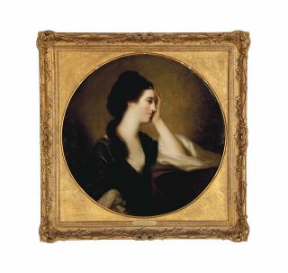 Angelica Kauffmann, R.A. - Portrait of Miss Elizabeth Gunning, half-length, in a green dress