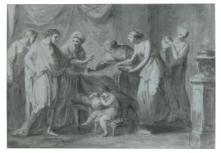 Angelica Kauffmann, R.A. - Servius Tullius When A Child Asleep In The Apartment Of King Tarquinius Priscus