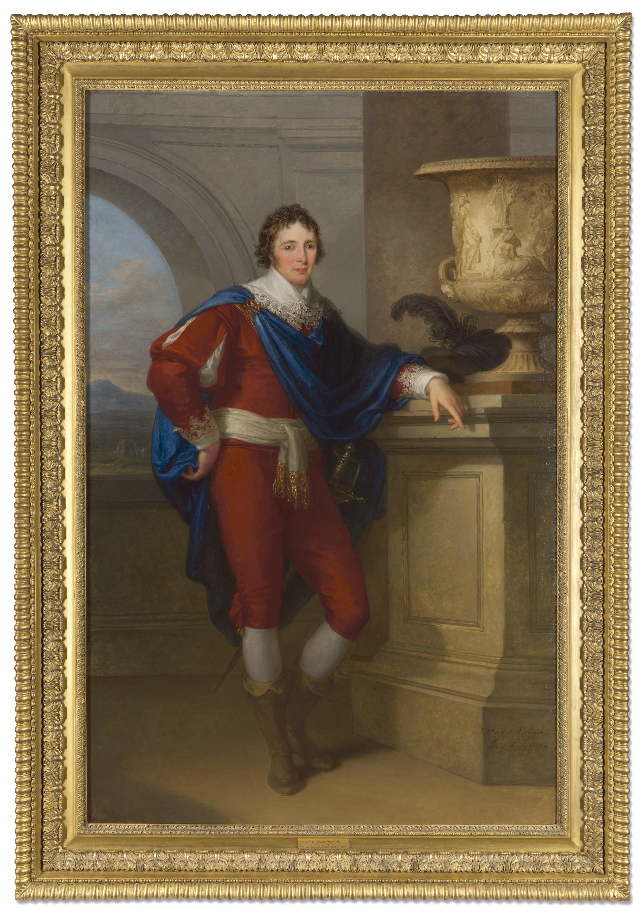 Angelica Kauffmann - Portrait en pied de William Henry Lambton (1764-1797) dans un costume de style van Dyck