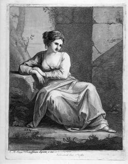 Angelica Kauffmann - Sitzendes nachdenkendes Mädchen.