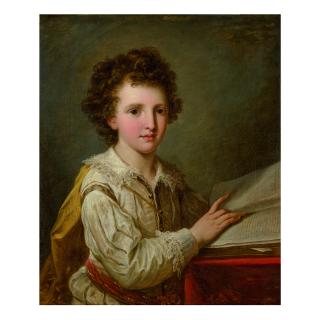 Angelika Kauffmann, R.A. - Portrait Of William Heberden The Younger, M.D. (1767-1845) As A Boy, Half Length, Seated Beside A Table