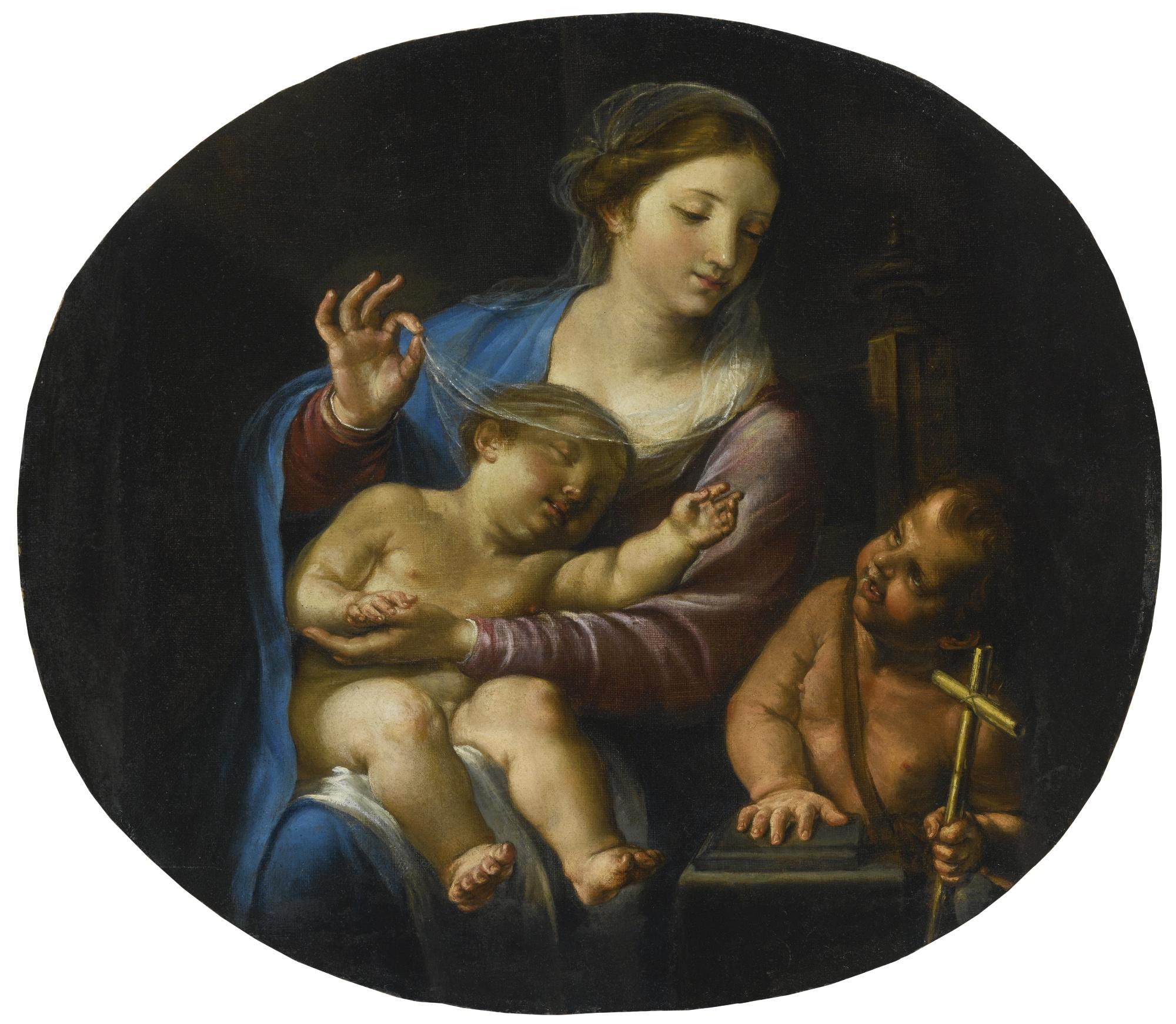 Angelo Caroselli - The Madonna And Child With The Infant Saint John The Baptist