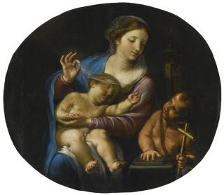 Angelo Caroselli - The Madonna And Child With The Infant Saint John The Baptist