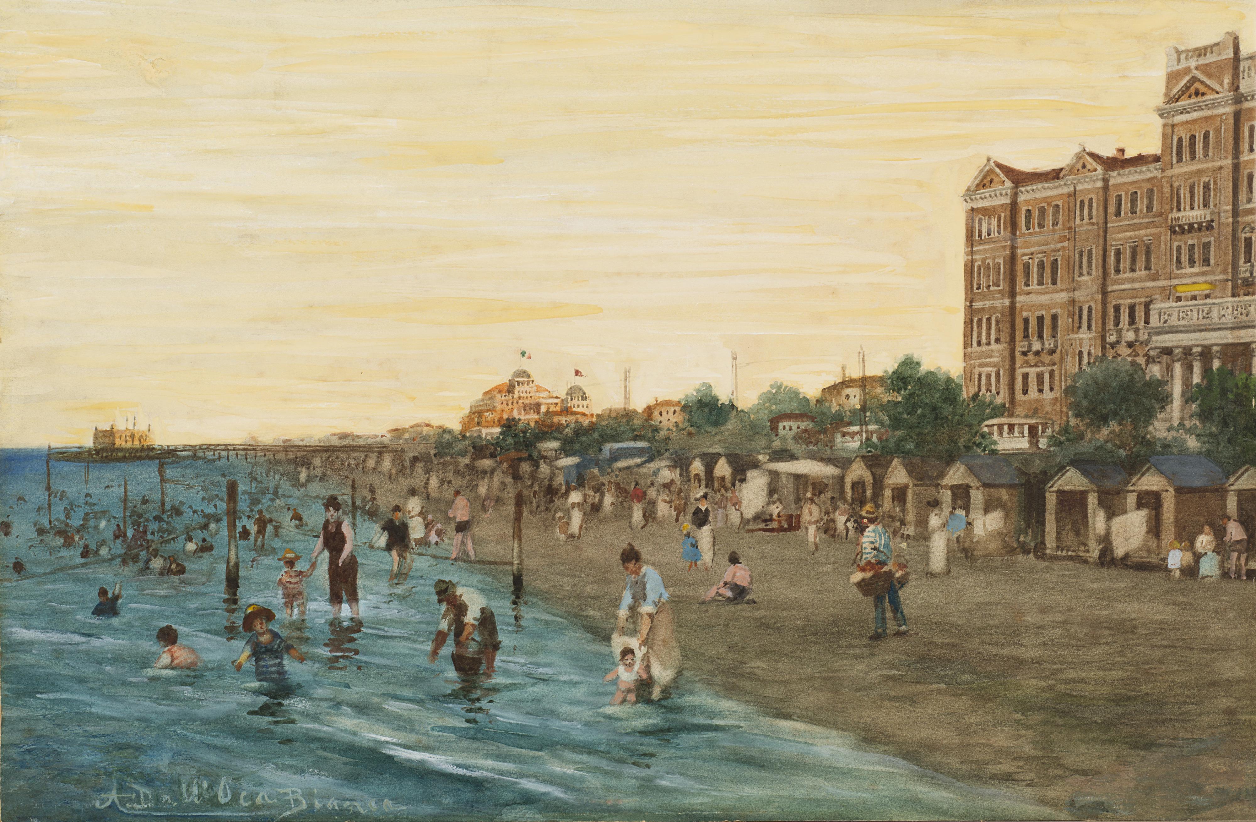 Angelo Dall\' Oca Bianca - Bagnanti sulla spiaggia