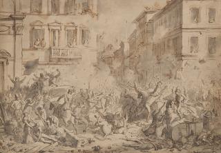 Angelo Inganni - Barricate per le Cinque Giornate di Milano