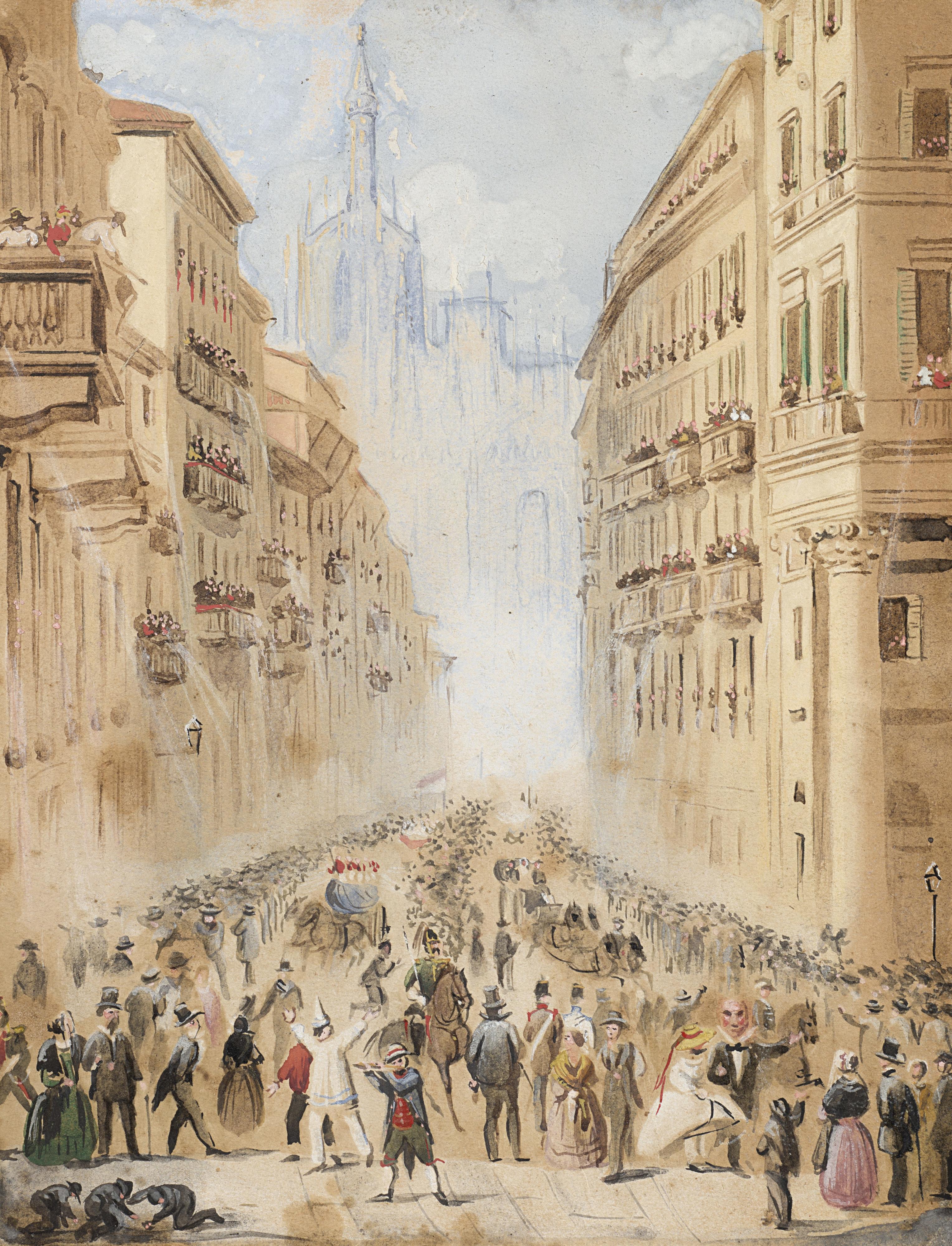 Angelo Inganni - Carnevale di Milano