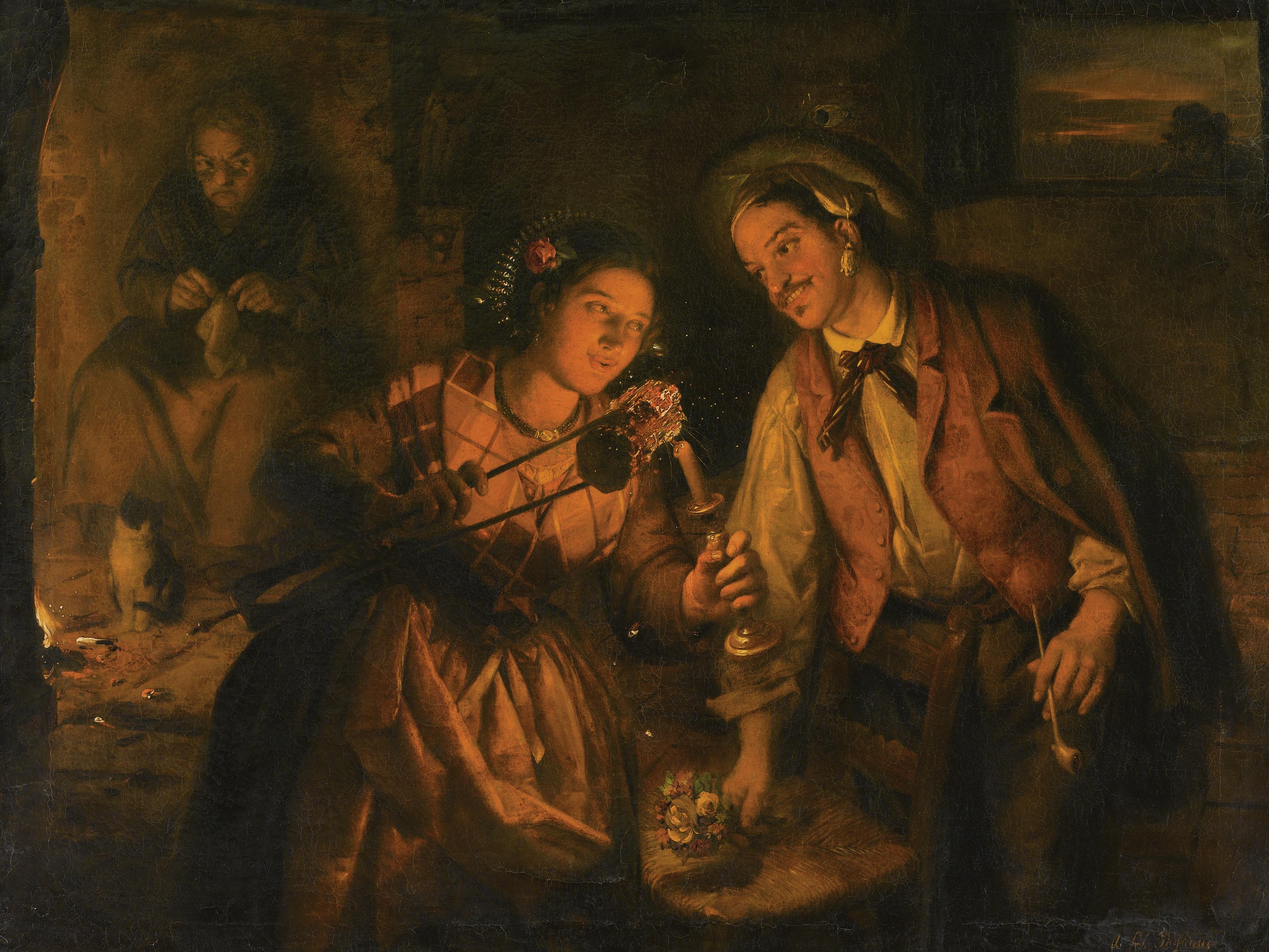 Angelo Inganni - Gli Amanti