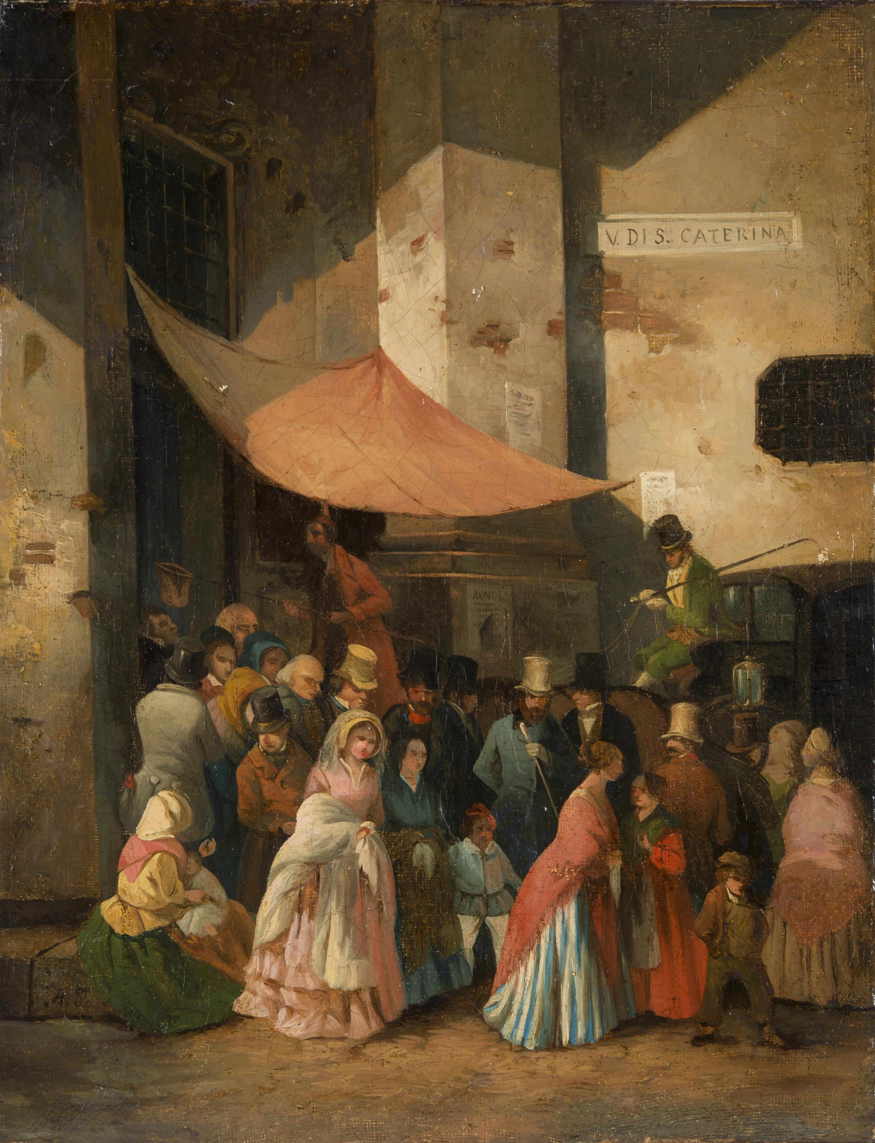 Angelo Inganni - Vicolo di Santa Caterina