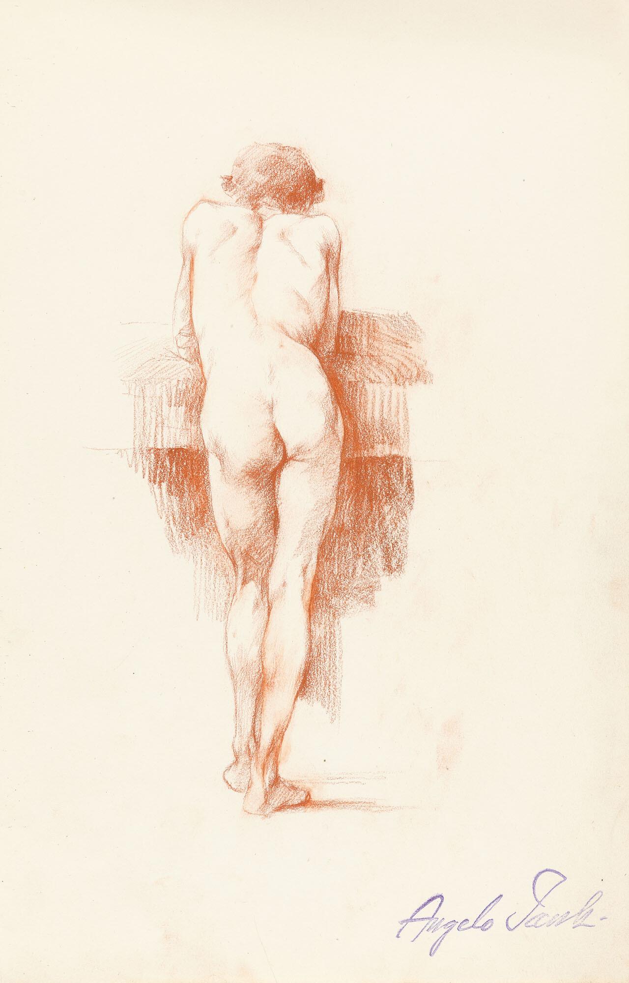 Angelo Jank - Männlicher Rückenakt.