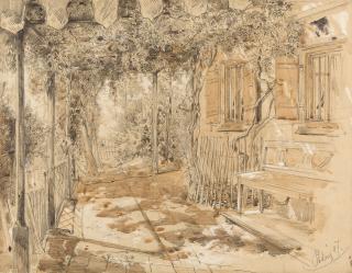 Angelo Jank - Sommerliche Veranda in Pöcking.