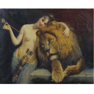 Angelo von Courten - The Goddess Diana With A Lion