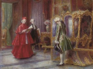 Angelo Zoffoli - A cardinal with his attendants