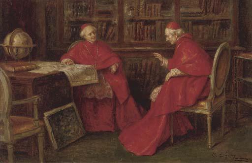 Angelo Zoffoli - Cardinals studying a map