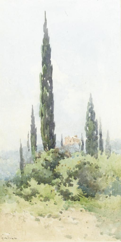 Angelos Giallina - A villa amongst cypress trees, Corfu