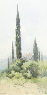 Angelos Giallina - A villa amongst cypress trees, Corfu