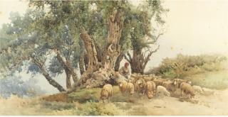 Angelos Giallina - Bergère s\'occupant de moutons