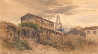 Angelos Giallina - Vue de village, Corfu