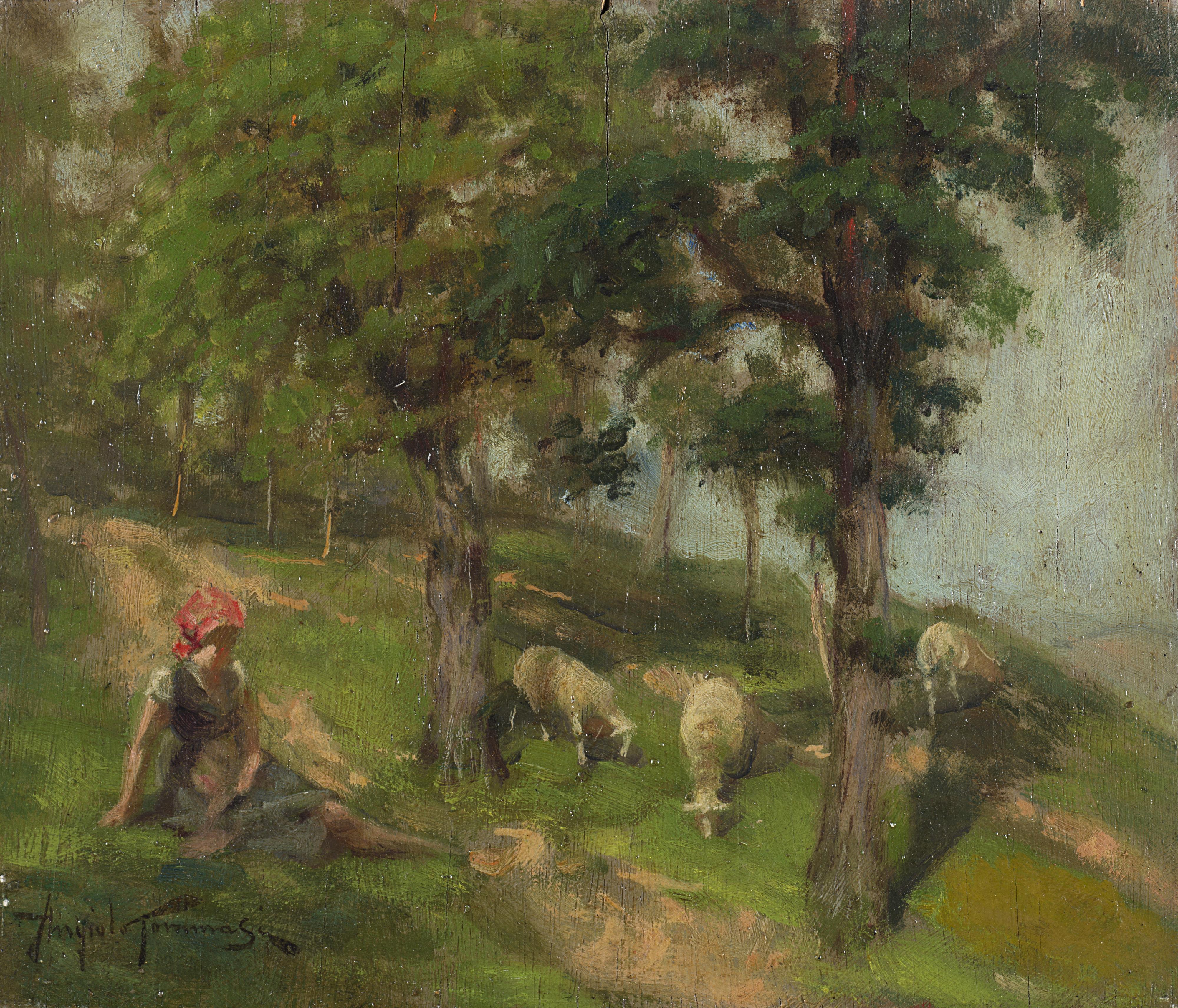 Angiolo Tommasi - Il riposo della pastorella
