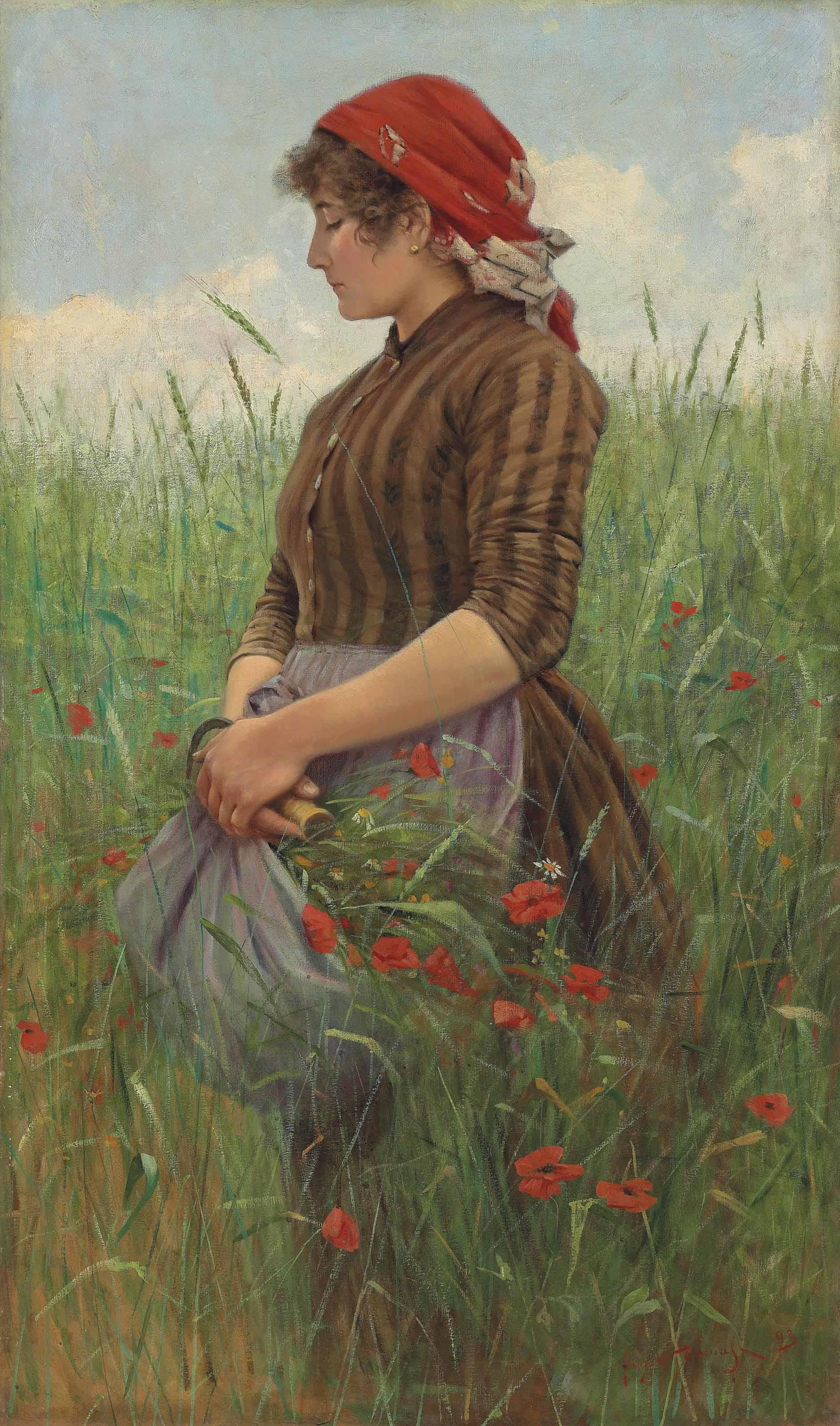 Angiolo Tommasi - La Contadina-Primavera