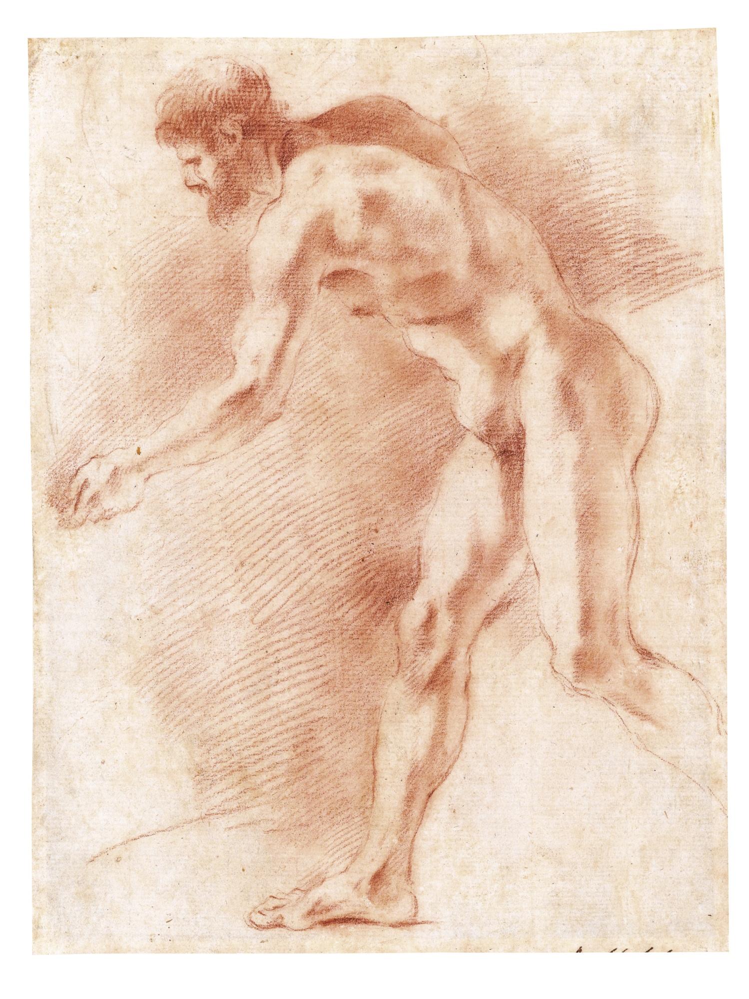 Aniello Falcone - A Male Nude Walking To The Left