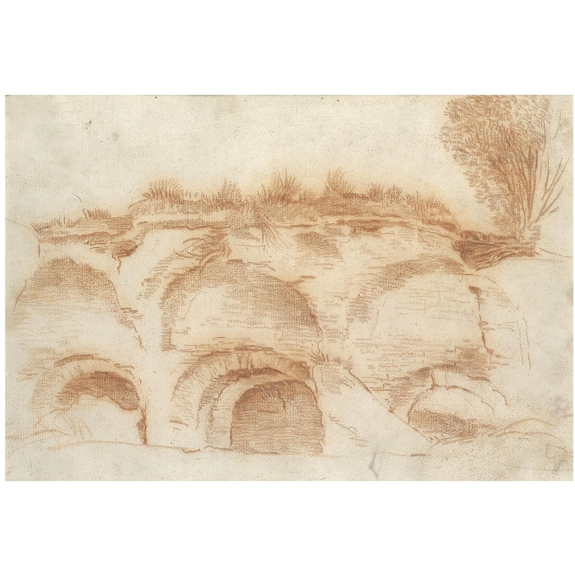 Aniello Falcone - Arched Roman Ruins At Pozzuoli